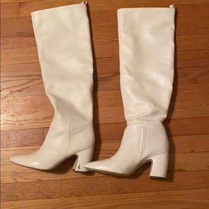 San Edelman tall white boots